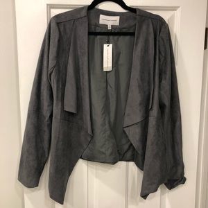 NWT cupcakes & cashmere grey faux suede jacket